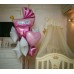 Μπαλόνια για κορίτσι Καροτσάκι με Καρδιές και Αστέρια